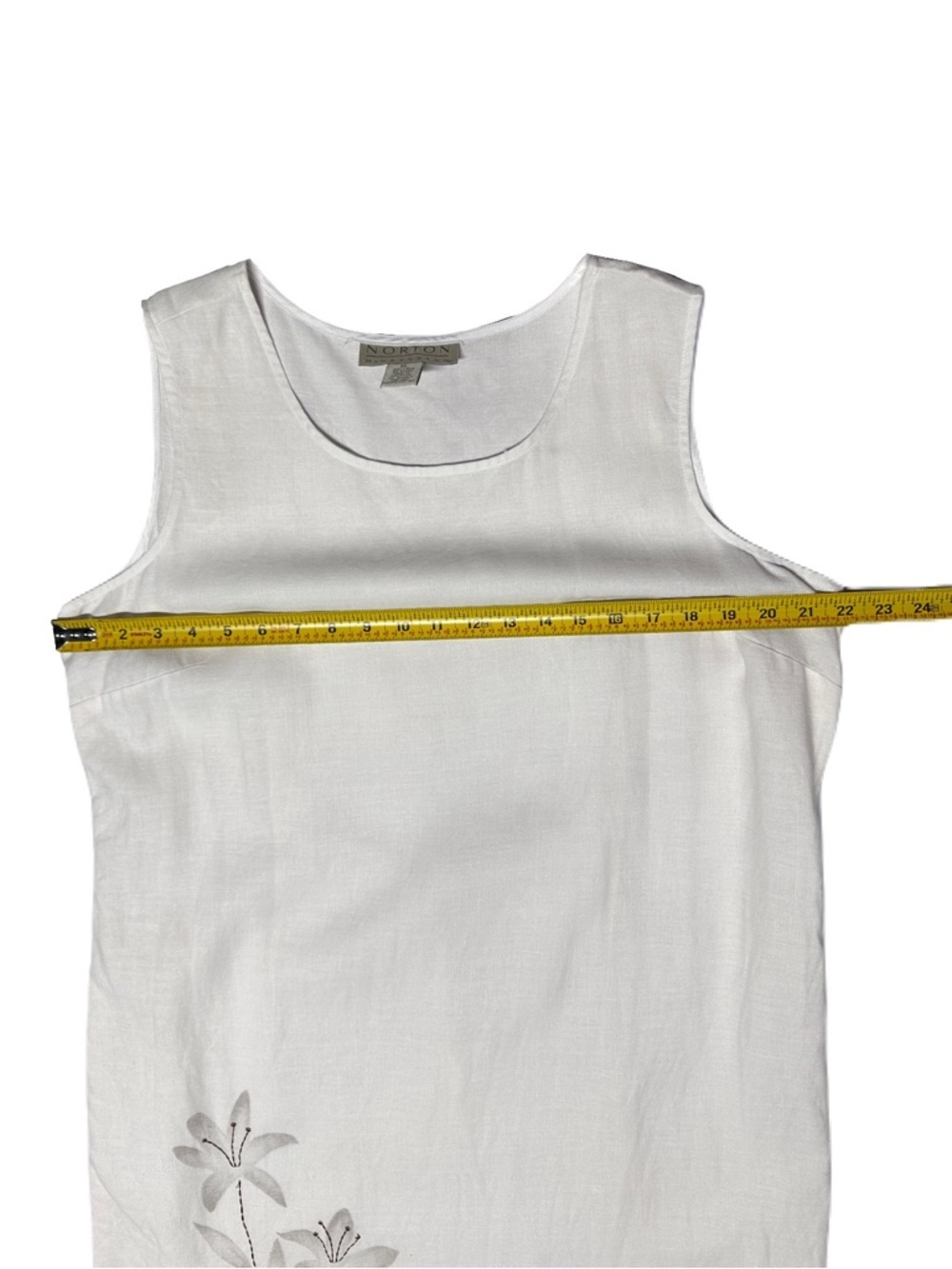 Norton McNaughton XL Linen Sleeveless Maxi Tie Waist House Dress Lily Summer - Picture 11 of 12